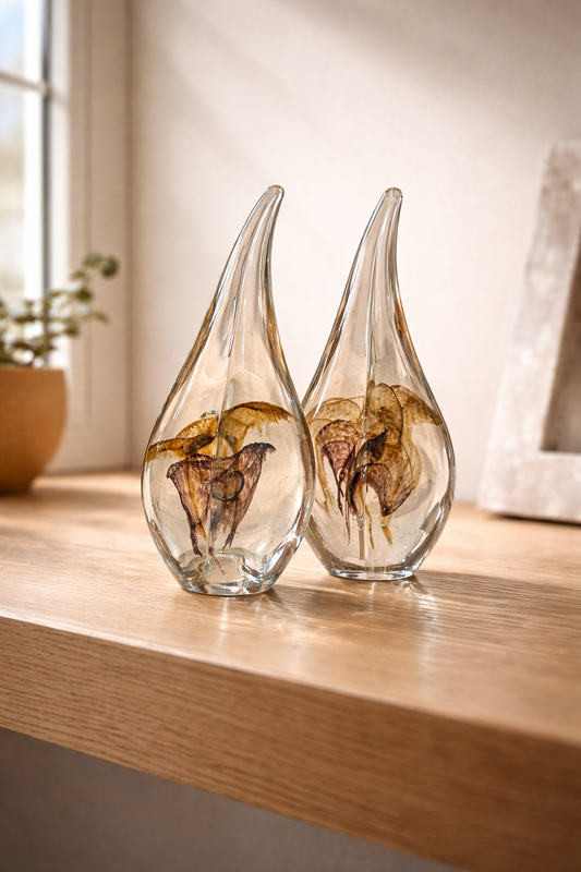 Luma 2’li Cam Damla Çiçek Dekoru