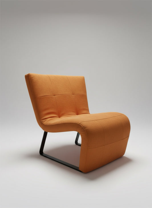 S Berjer Modern Minimal Lounge Chair – Turuncu