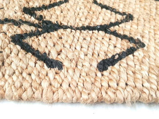 Lina Natural Jüt Halı Black – 120×180 cm