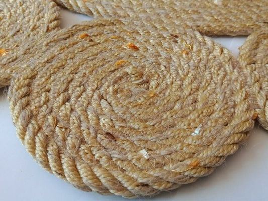 Doğal Jüt Halı – 90×90 cm