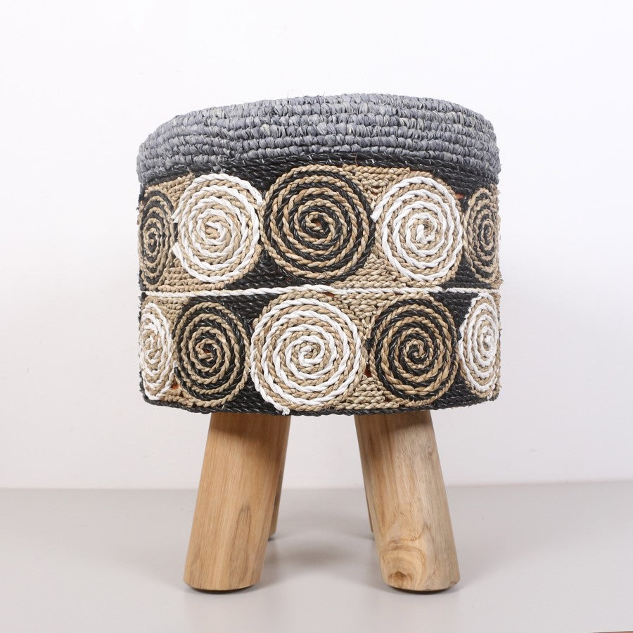 Zeus Puf – Doğal Teak Gövde 42×50 cm
