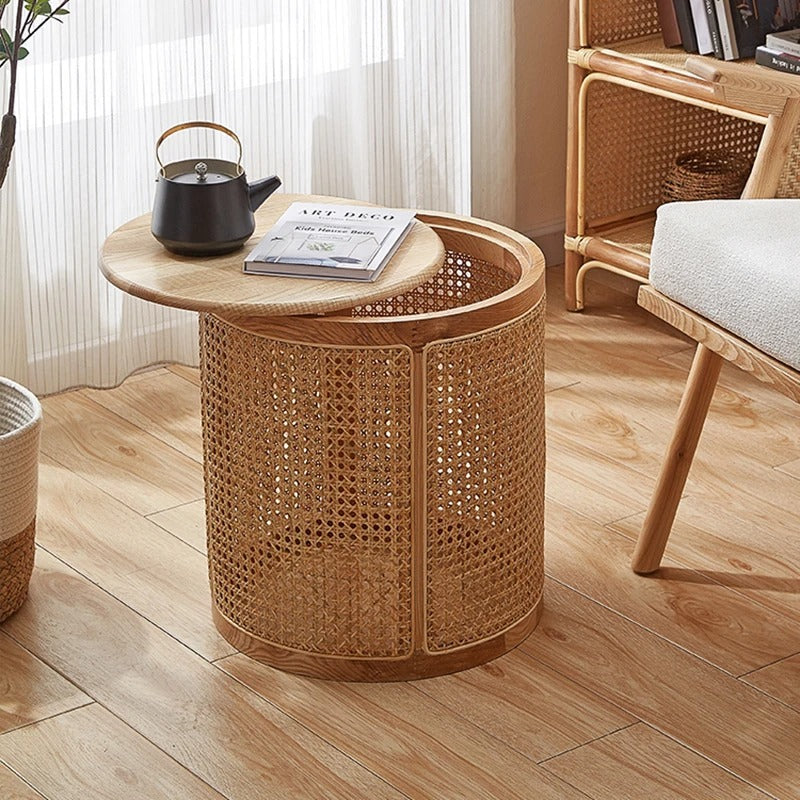 Boho Rattan Yan Sehpa