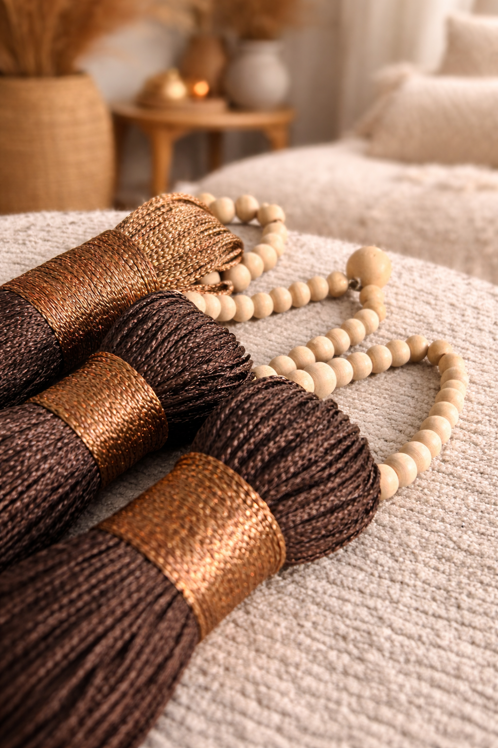 Gold 3lü Duvar Dekoru - Kahve