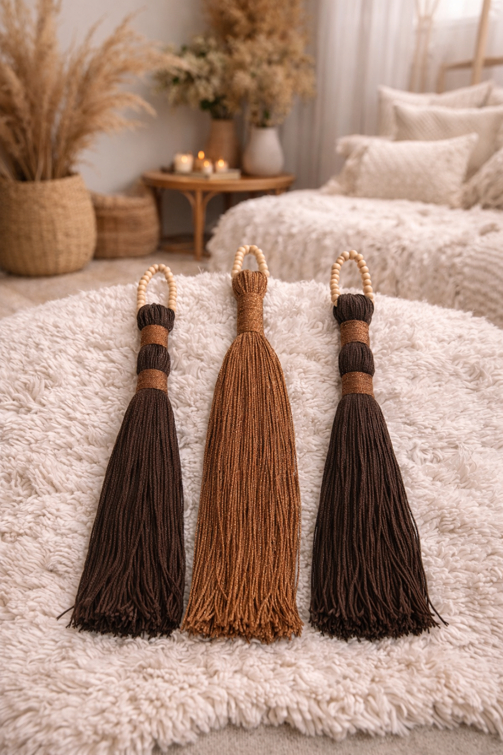 Gold 3lü Duvar Dekoru - Kahve