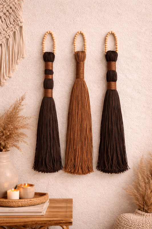 Gold 3lü Duvar Dekoru - Kahve