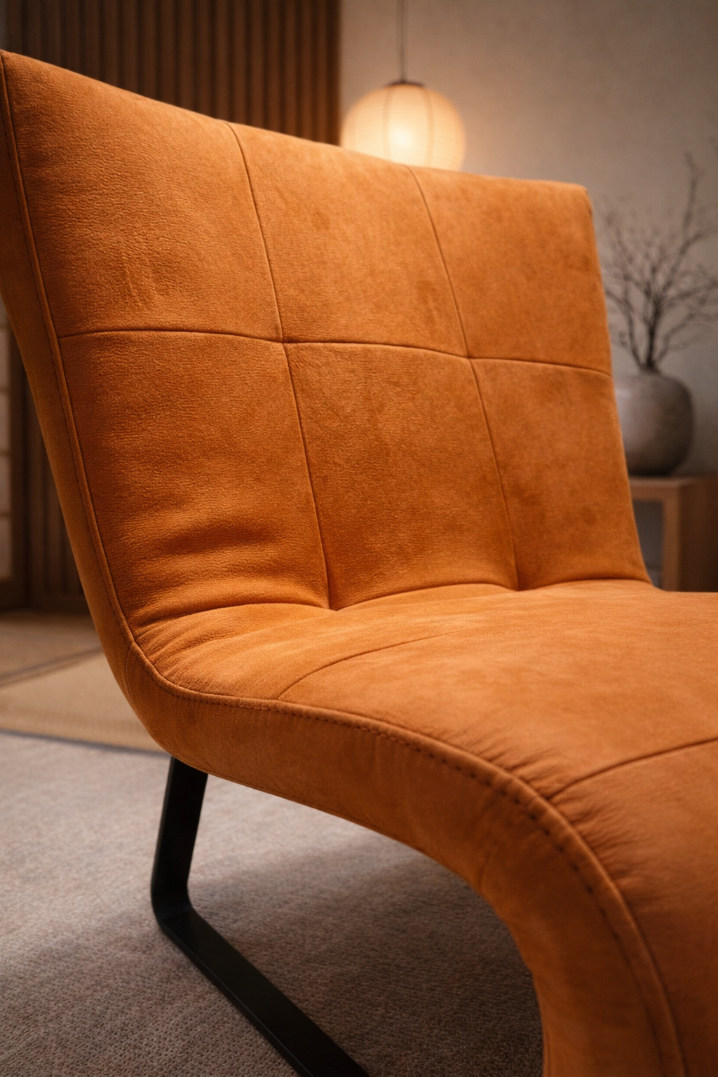 S Berjer Modern Minimal Lounge Chair – Turuncu
