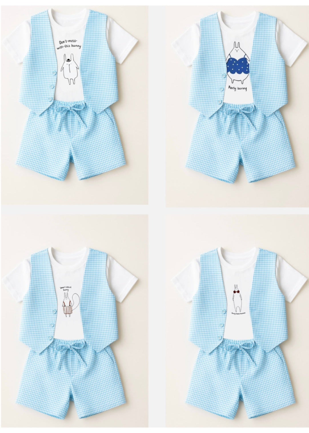 Mavi Cotton Yelek Takımı