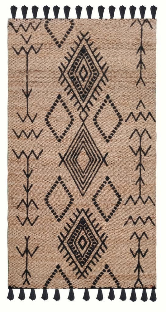 Lina Natural Jüt Halı Black – 120×180 cm