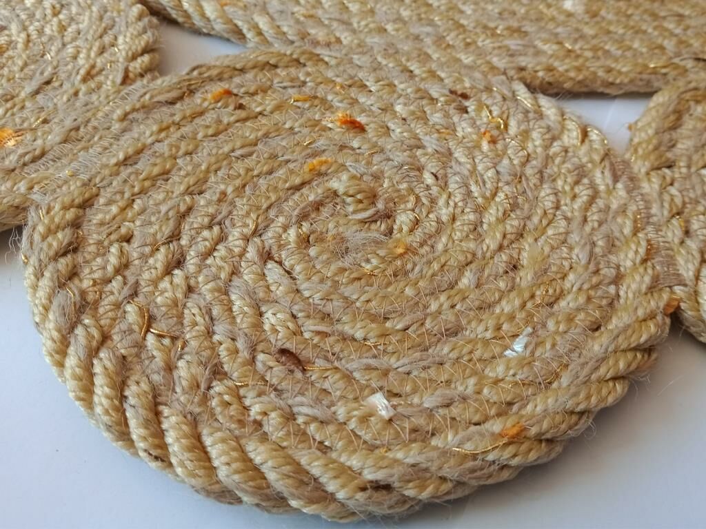 Doğal Jüt Halı 120×120 cm