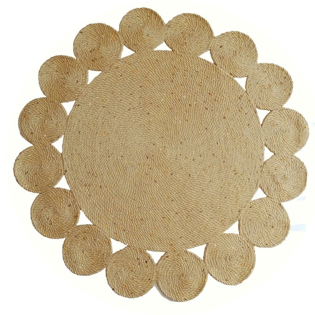 Doğal Jüt Halı – 90×90 cm