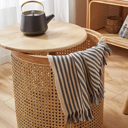 Boho Rattan Yan Sehpa