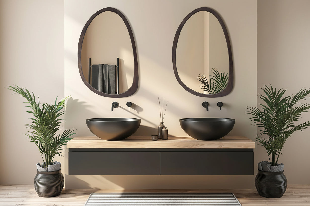 Japandi Asimetrik Duvar Aynası