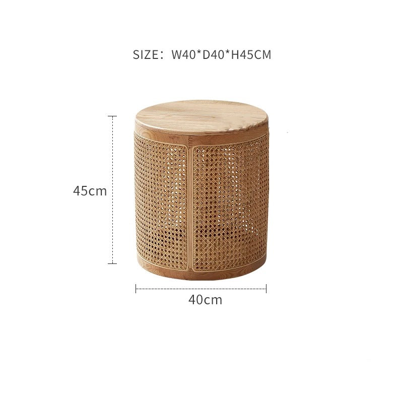 Boho Rattan Yan Sehpa